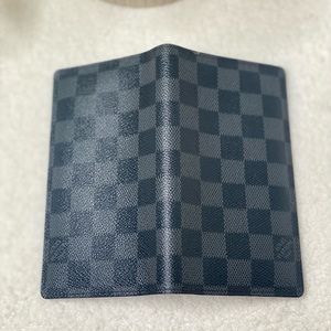 Authentic Louis Vuitton Damier Graphite Pocket Agenda Cover Wallet